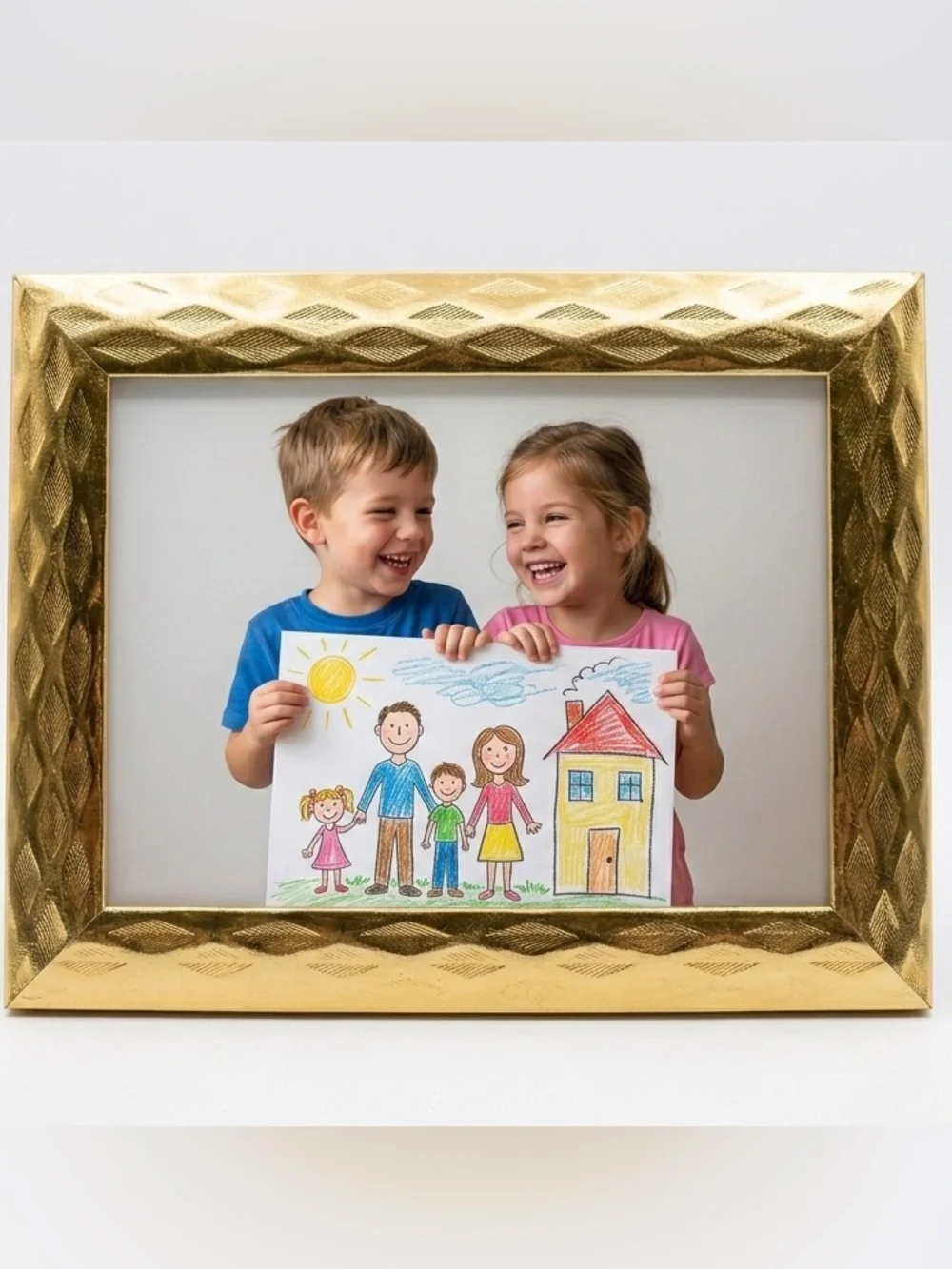 GOLD TEXTURED PHOTO FRAME - ELEGANT HOME ACCENT